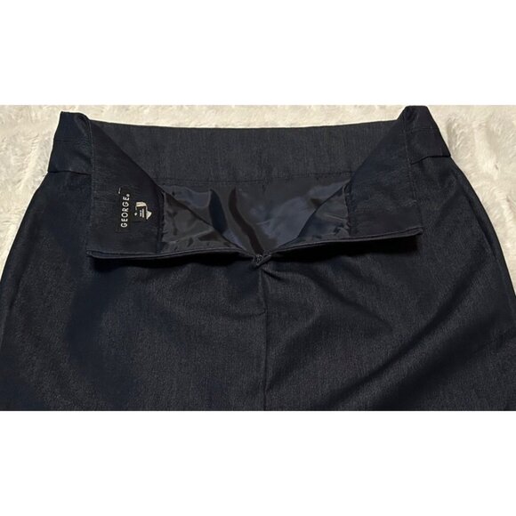 GEORGE Career Mini Skirt Dark Denim Color Polyester Rayon Blend Women's Size 6 - Picture 8 of 9